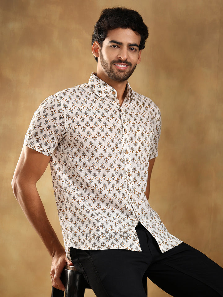 CHANDAN COTTON HAND BLOCK SHIRT