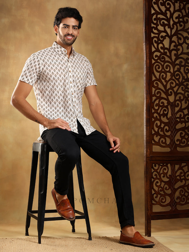 CHANDAN COTTON HAND BLOCK SHIRT