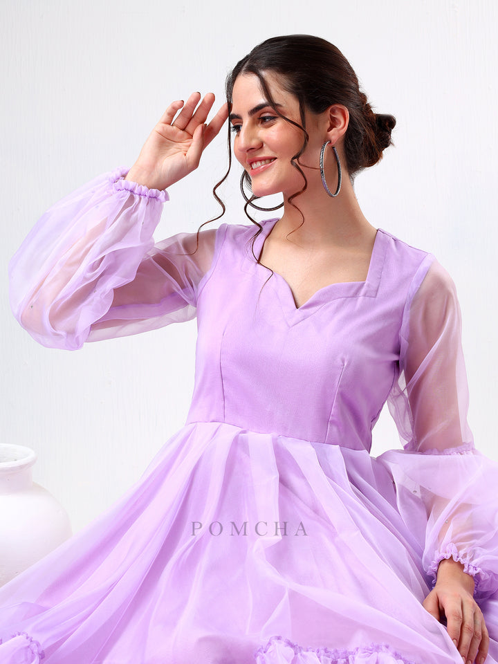 SADABHAR LILAC ORGANZA DRESS