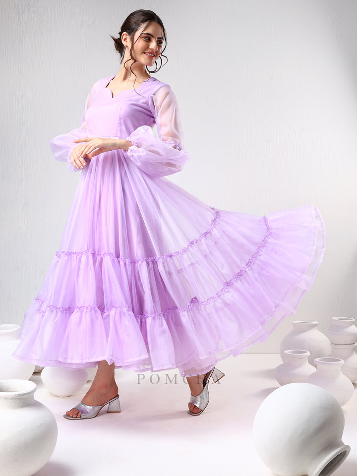 SADABHAR LILAC ORGANZA DRESS