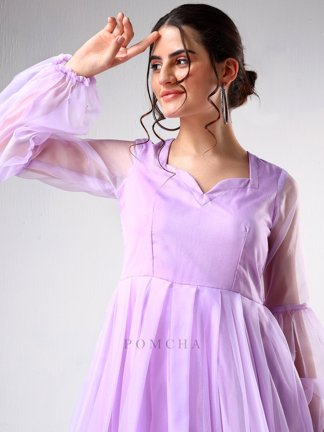 SADABHAR LILAC ORGANZA DRESS