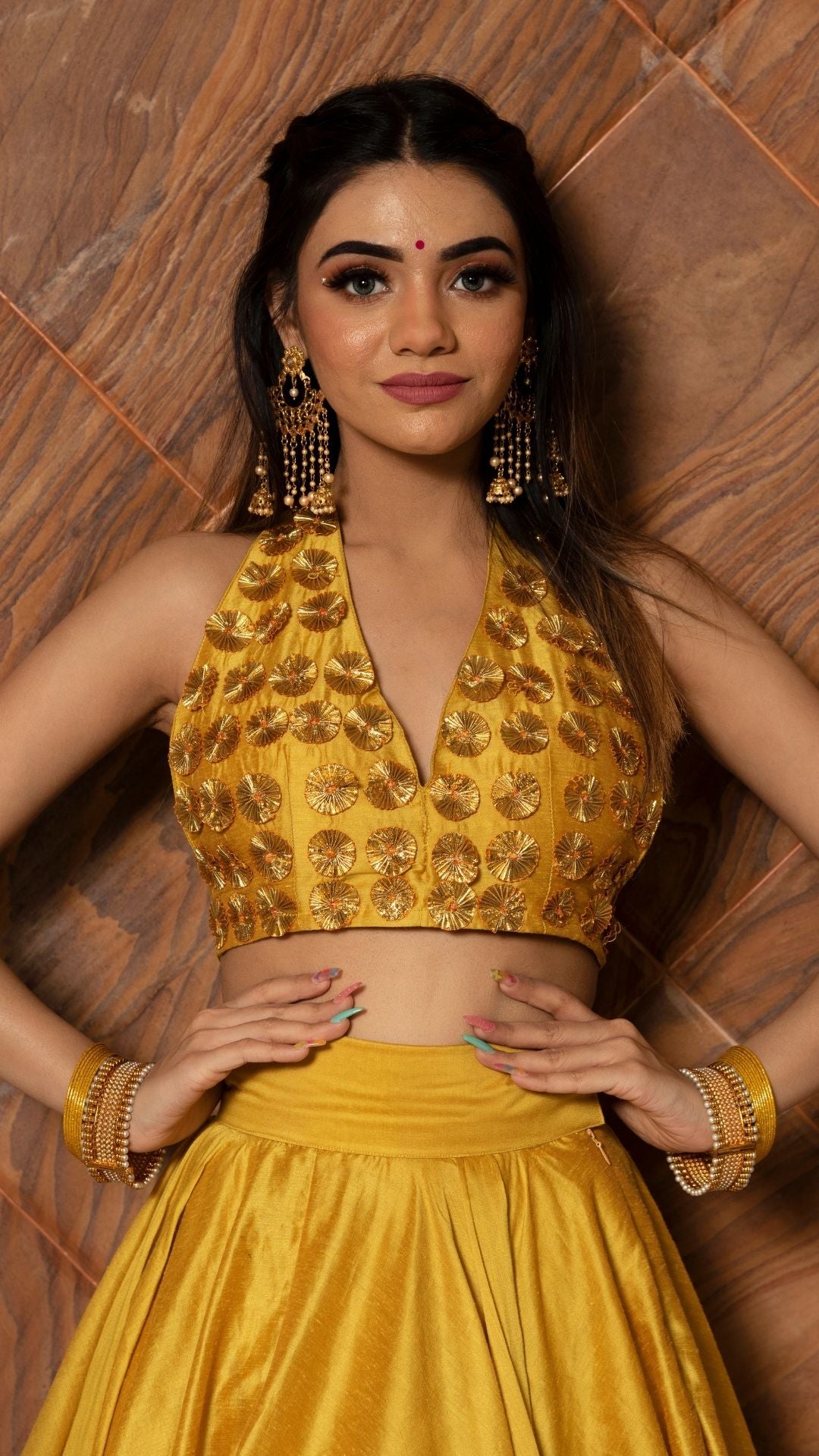 Yellow Cotton Printed Lehenga Choli set with pink Dupatta set –  folkcultureclothing