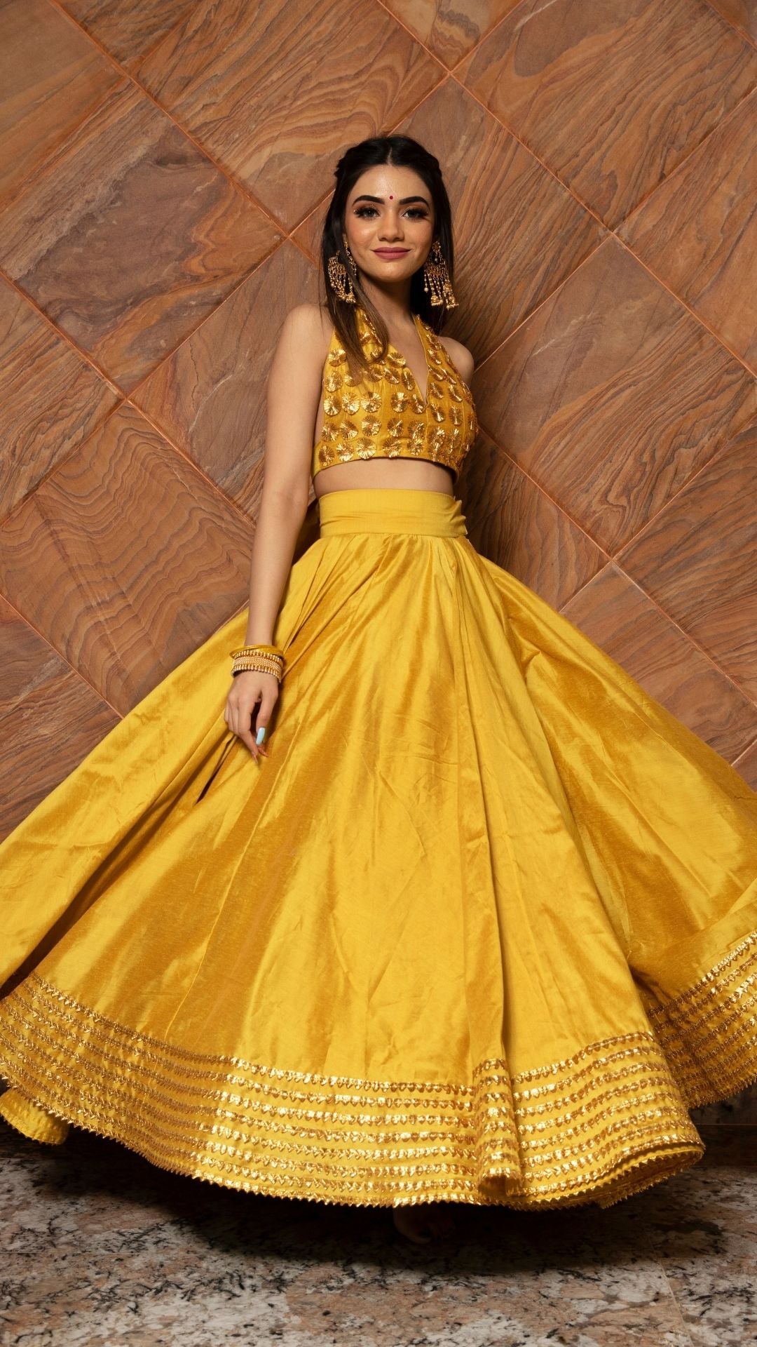 Buy Online Yellow Wedding A Line Lehenga Choli : 235506 -