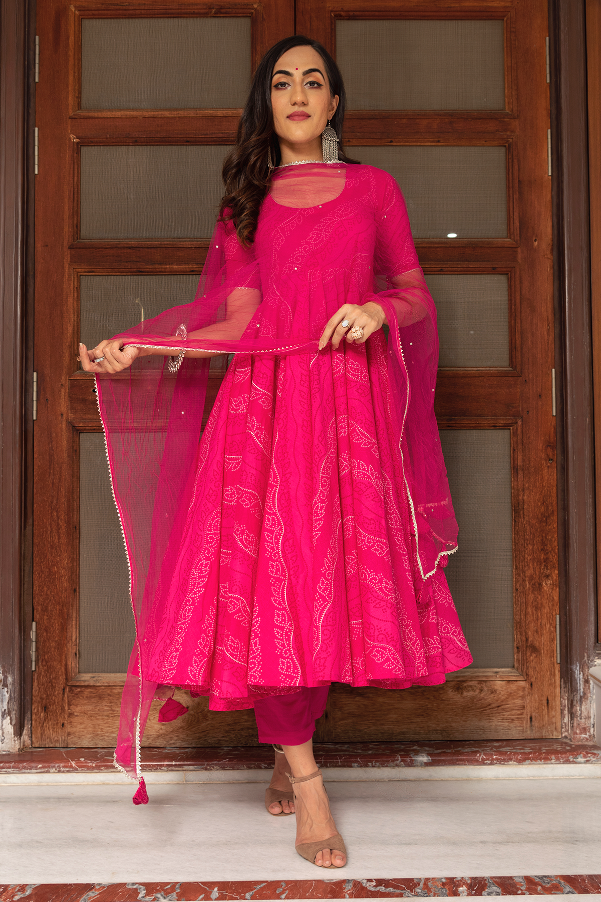 Buy Red Printed Anarkali Gown Online – Vasansi Jaipur