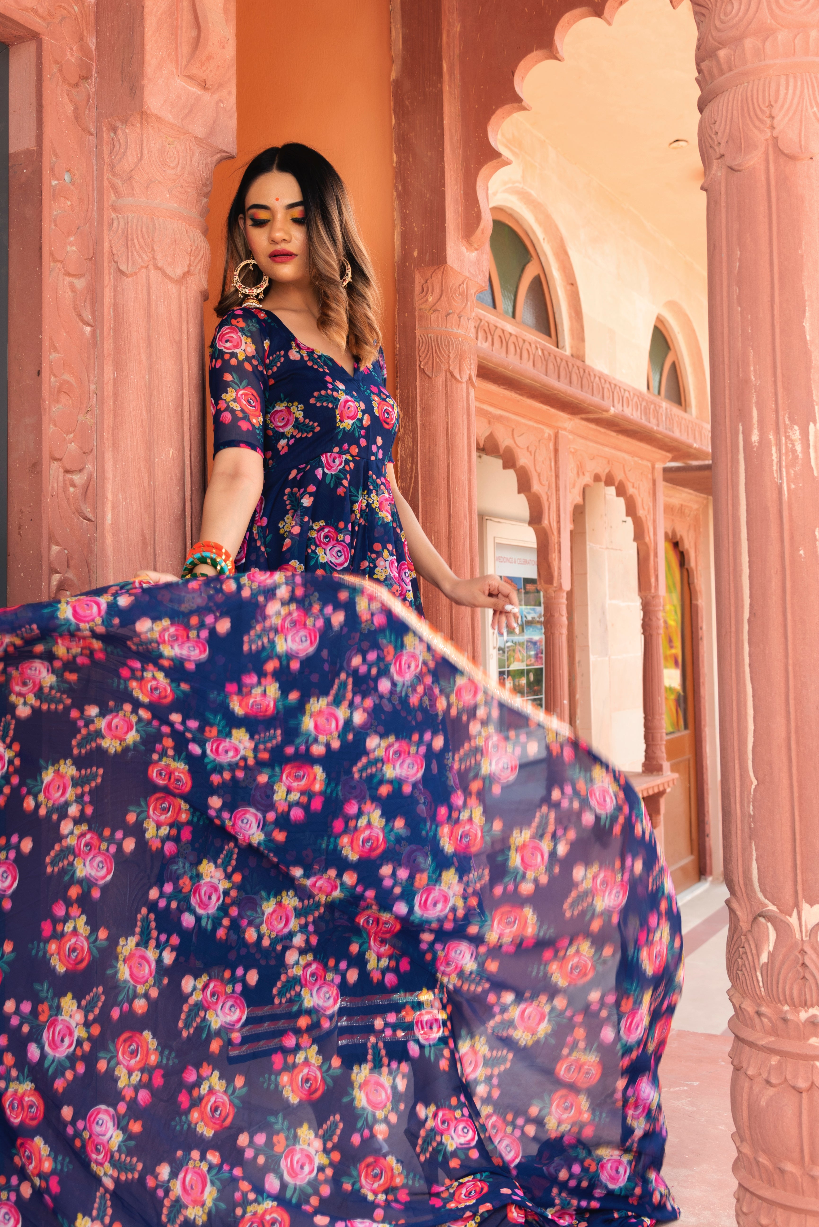 Indian dresses online with multi style embroidery – Nameera by Farooq