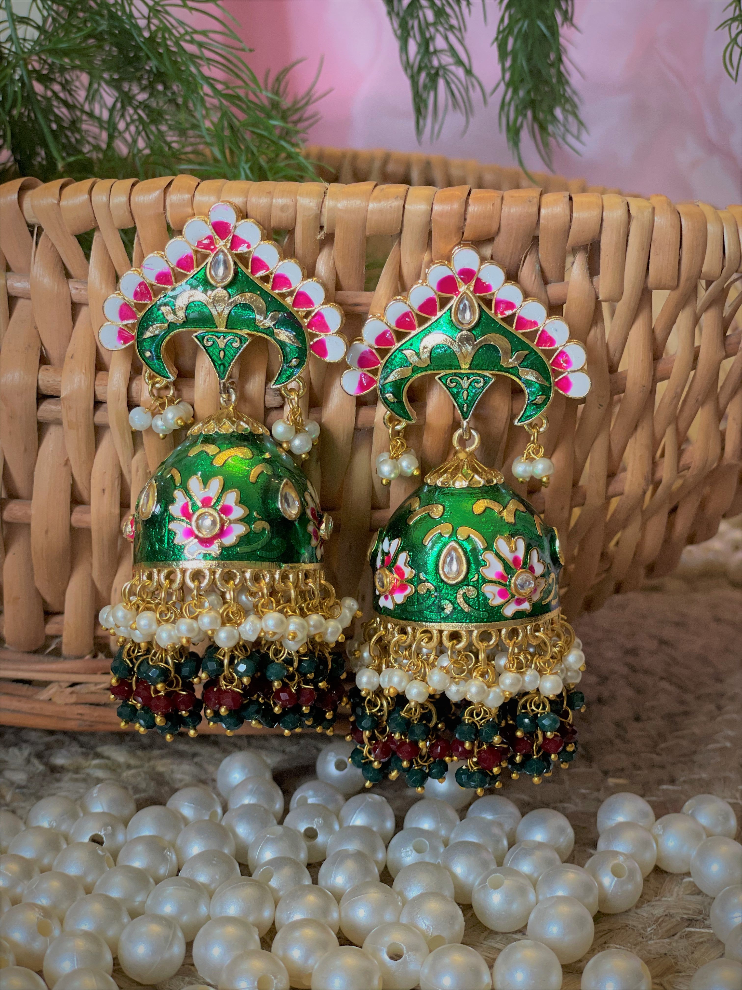 Meenakari earrings on sale